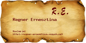Regner Ernesztina névjegykártya